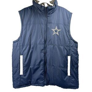 Dallas Cowboys Puffer Vest XXL Men’s Reversible G-III Apparel NFL Sleeveless Zip